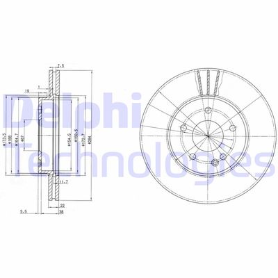 BG2768 DELPHI Тормозной диск