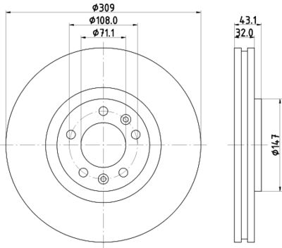 MDC1495 MINTEX Тормозной диск