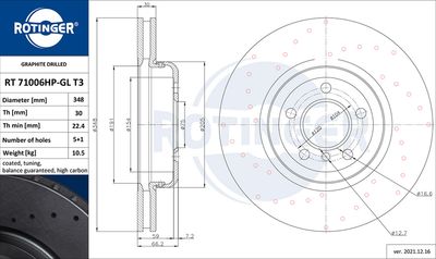 RT71006HPGLT3 ROTINGER Тормозной диск