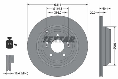 92273703 TEXTAR Тормозной диск