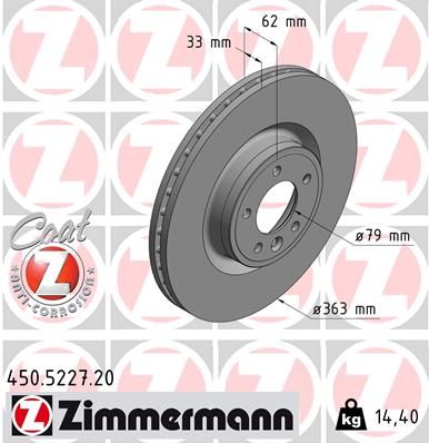 450522720 ZIMMERMANN Тормозной диск