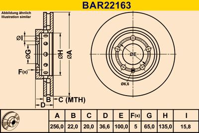 BAR22163 BARUM Тормозной диск