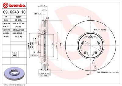 BS9134 BRECO Тормозной диск