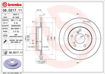 08D21711 BREMBO Тормозной диск