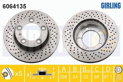 6064135 GIRLING Тормозной диск