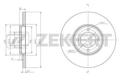 BS6565 ZEKKERT Тормозной диск