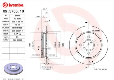 09570810 BREMBO Тормозной диск