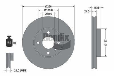 BDS2027 BENDIX Braking Тормозной диск