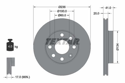 92029600 TEXTAR Тормозной диск