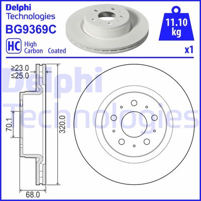 BG9369C DELPHI Тормозной диск