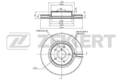 BS6456 ZEKKERT Тормозной диск