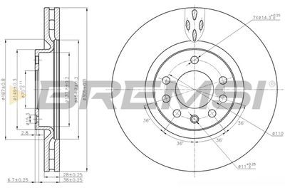 CD7512V BREMSI Тормозной диск