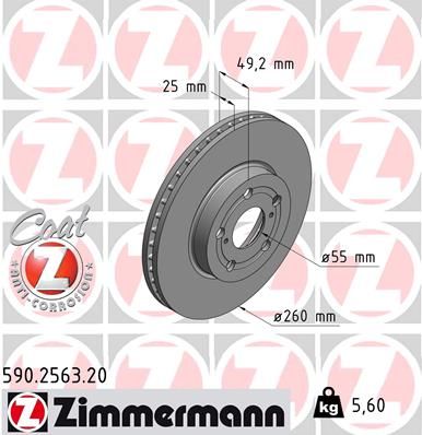 590256320 ZIMMERMANN Тормозной диск