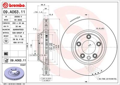 09A06311 BREMBO Тормозной диск