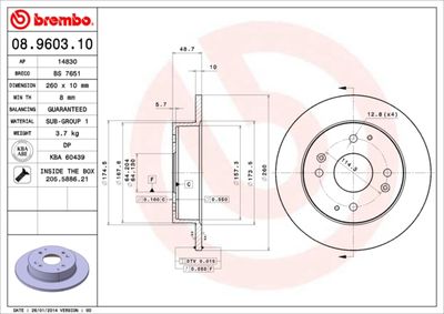 08960310 BREMBO Тормозной диск