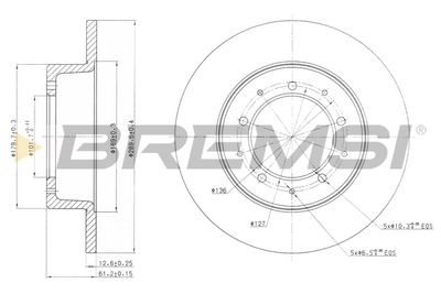 CD6283S BREMSI Тормозной диск