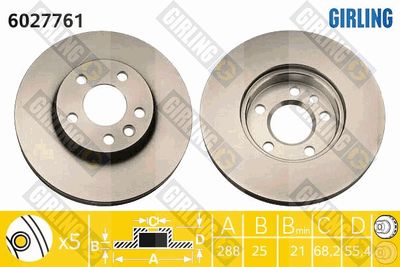 6027761 GIRLING Тормозной диск
