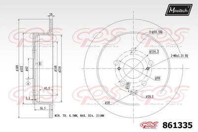 861335 MAXTECH Тормозной диск