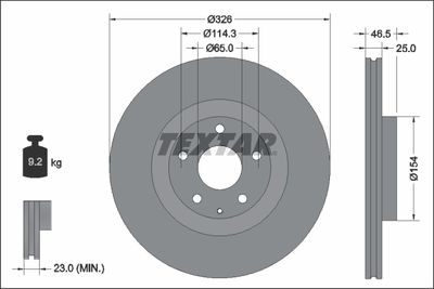 92337603 TEXTAR Тормозной диск