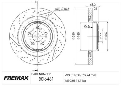 BD6461 FREMAX Тормозной диск