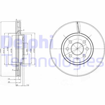 BG3989 DELPHI Тормозной диск