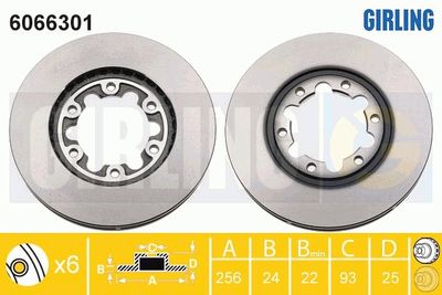 6066301 GIRLING Тормозной диск