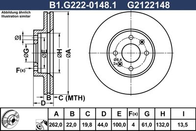 B1G22201481 GALFER Тормозной диск