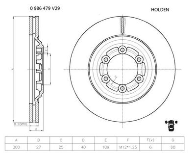 0986479V29 BOSCH Тормозной диск