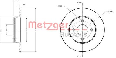 6110220 METZGER Тормозной диск