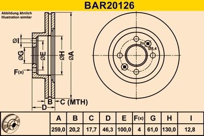 BAR20126 BARUM Тормозной диск