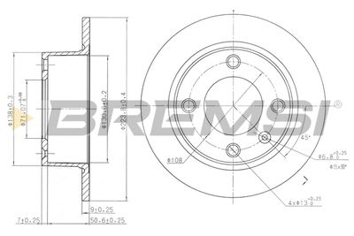 CD6490S BREMSI Тормозной диск