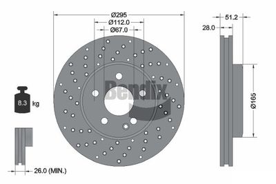 BDS1209HC BENDIX Braking Тормозной диск