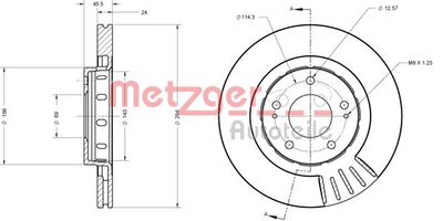 6110375 METZGER Тормозной диск