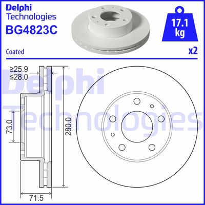 BG4823C DELPHI Тормозной диск