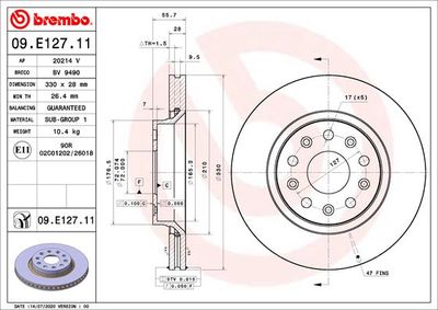 09E12711 BREMBO Тормозной диск