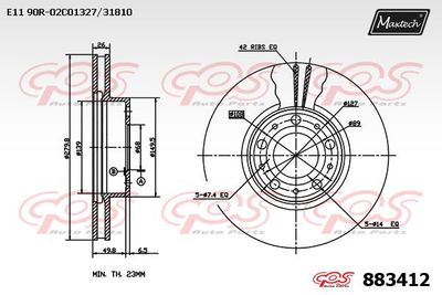 883412 MAXTECH Тормозной диск