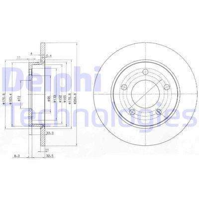 BG4025 DELPHI Тормозной диск