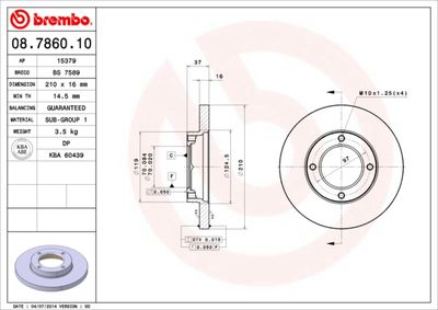 08786010 BREMBO Тормозной диск