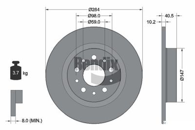 BDS1849 BENDIX Braking Тормозной диск