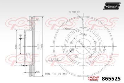 865525 MAXTECH Тормозной диск