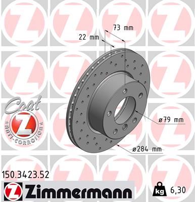 150342352 ZIMMERMANN Тормозной диск