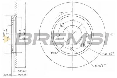 CD6263S BREMSI Тормозной диск