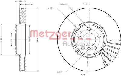 6110633 METZGER Тормозной диск