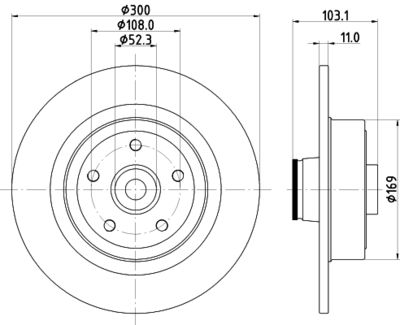 8DD355123361 HELLA Тормозной диск