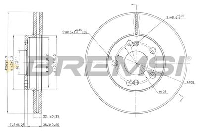 CD7167V BREMSI Тормозной диск