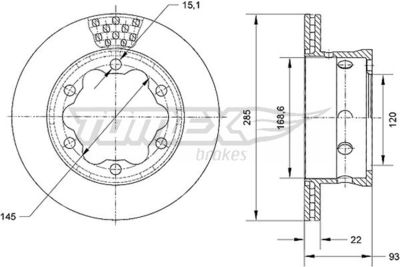 TX7025 TOMEX Brakes Тормозной диск