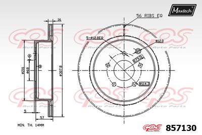 857130 MAXTECH Тормозной диск