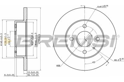 CD6127S BREMSI Тормозной диск