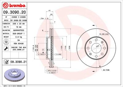 09309020 BREMBO Тормозной диск