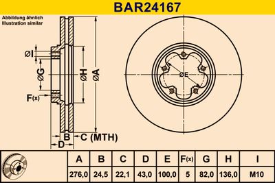 BAR24167 BARUM Тормозной диск